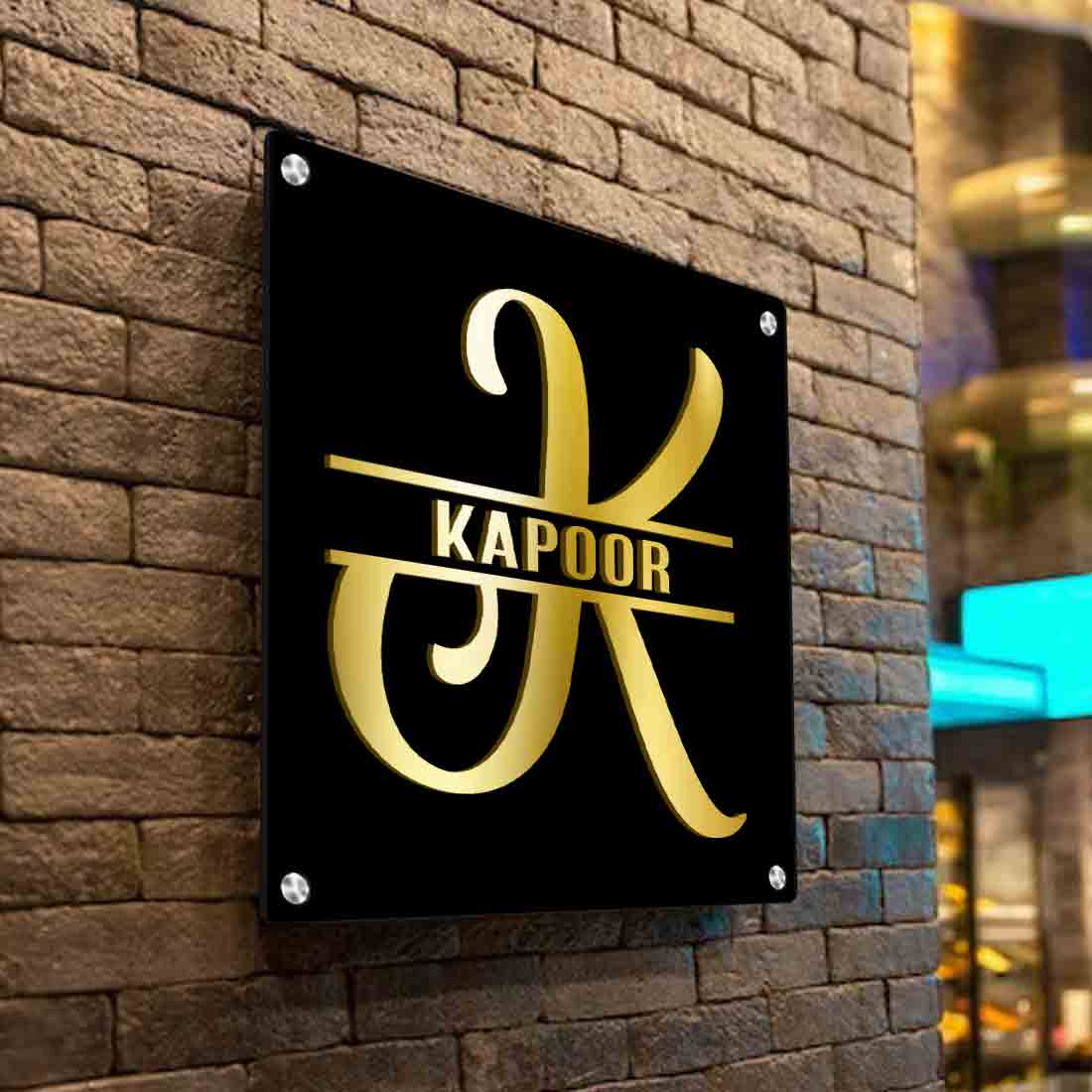 Personalized Monogram Stainless Steel Name Plate for Home Outdoor Name Board - Image 2