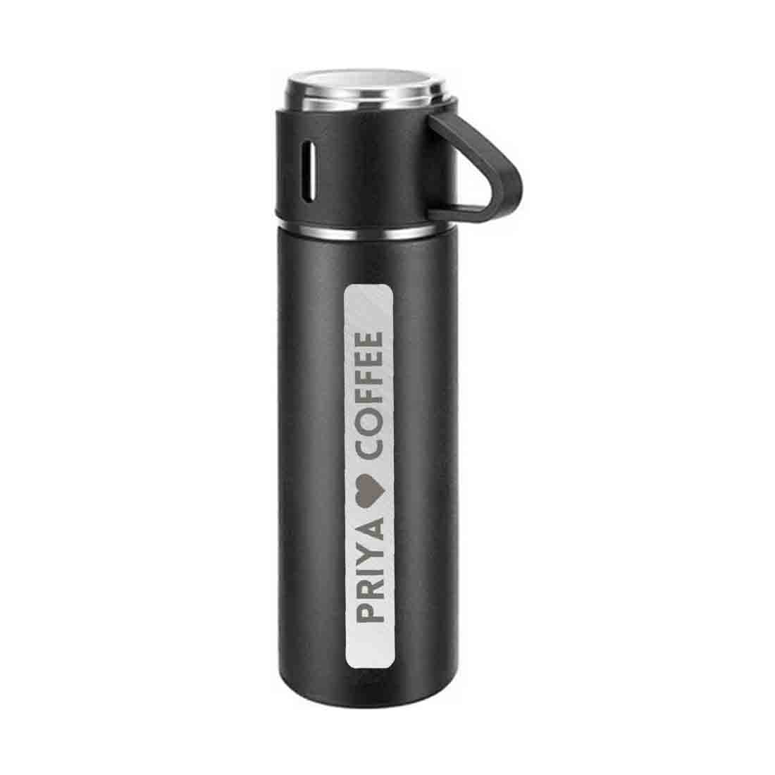 Personalized Steel Thermos Flask for Tea & Coffee Travel Vacuum Flask - COFFEE - Image 4