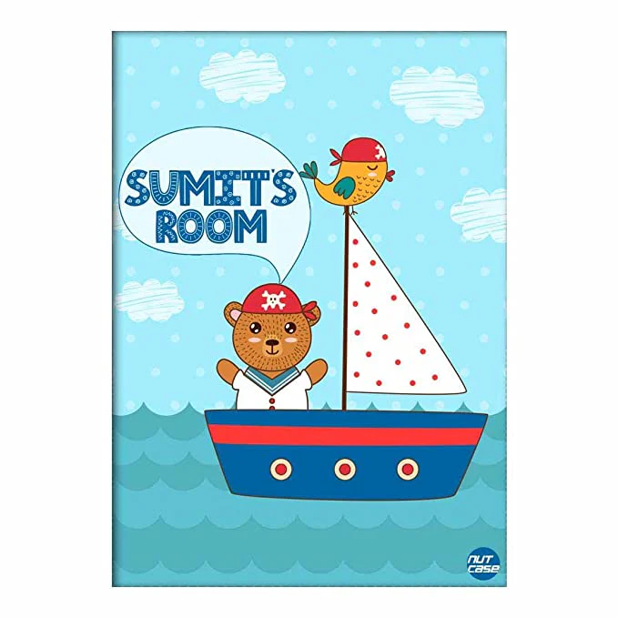 Personalized Wall Stickers for Home Decor - Ship & Bear Blue