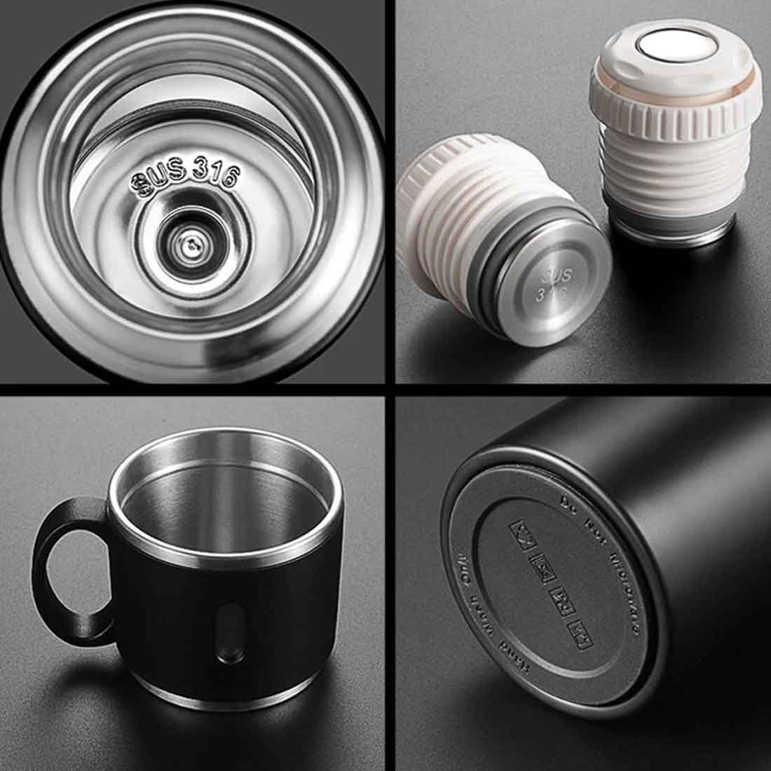 Personalized Thermos Bottle With 2 Cups Gift Box Set for Travel Outdoor - Add Name - Image 28