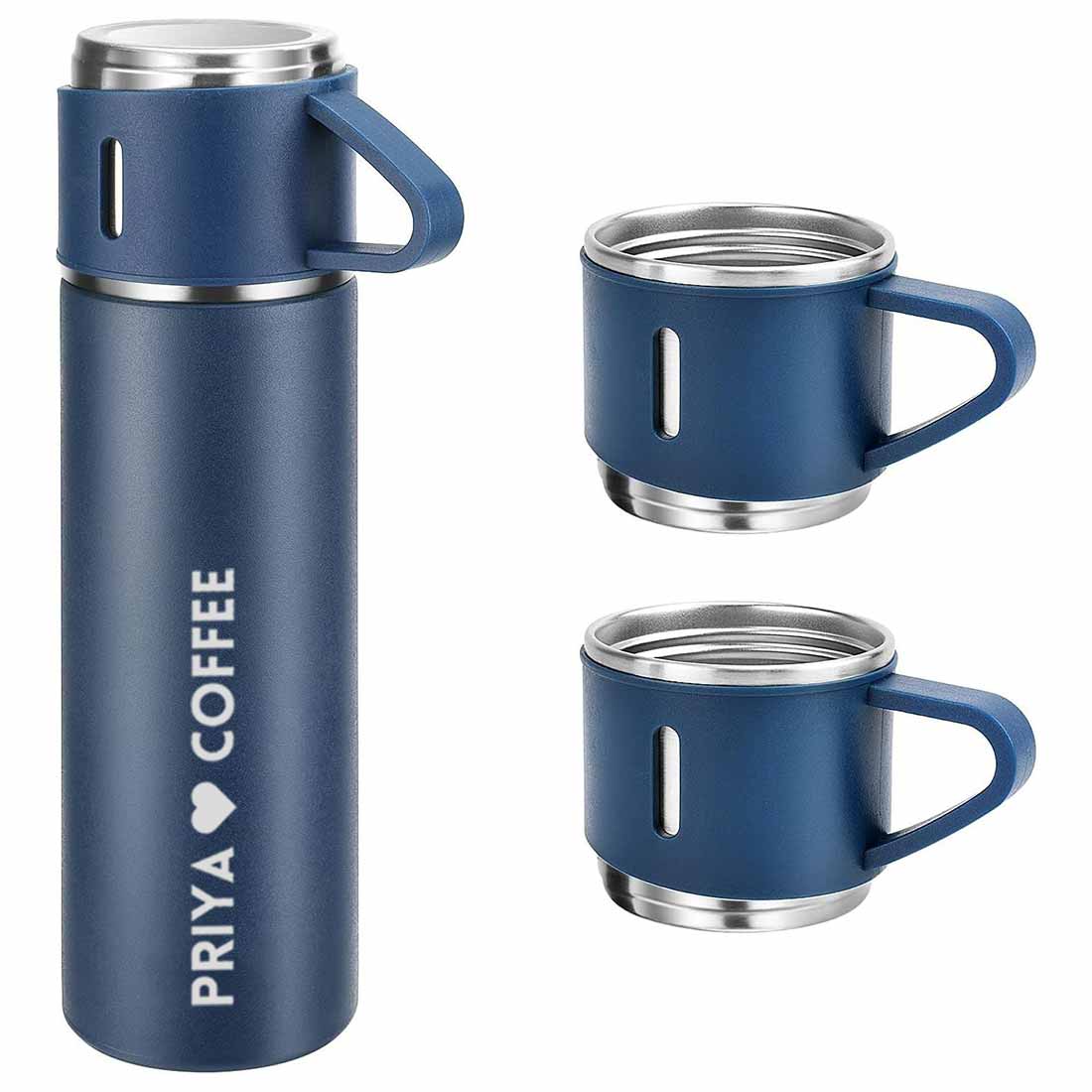 Personalized Thermos Bottle With 2 Cups Gift Box Set for Travel Outdoor - Add Name - Image 35