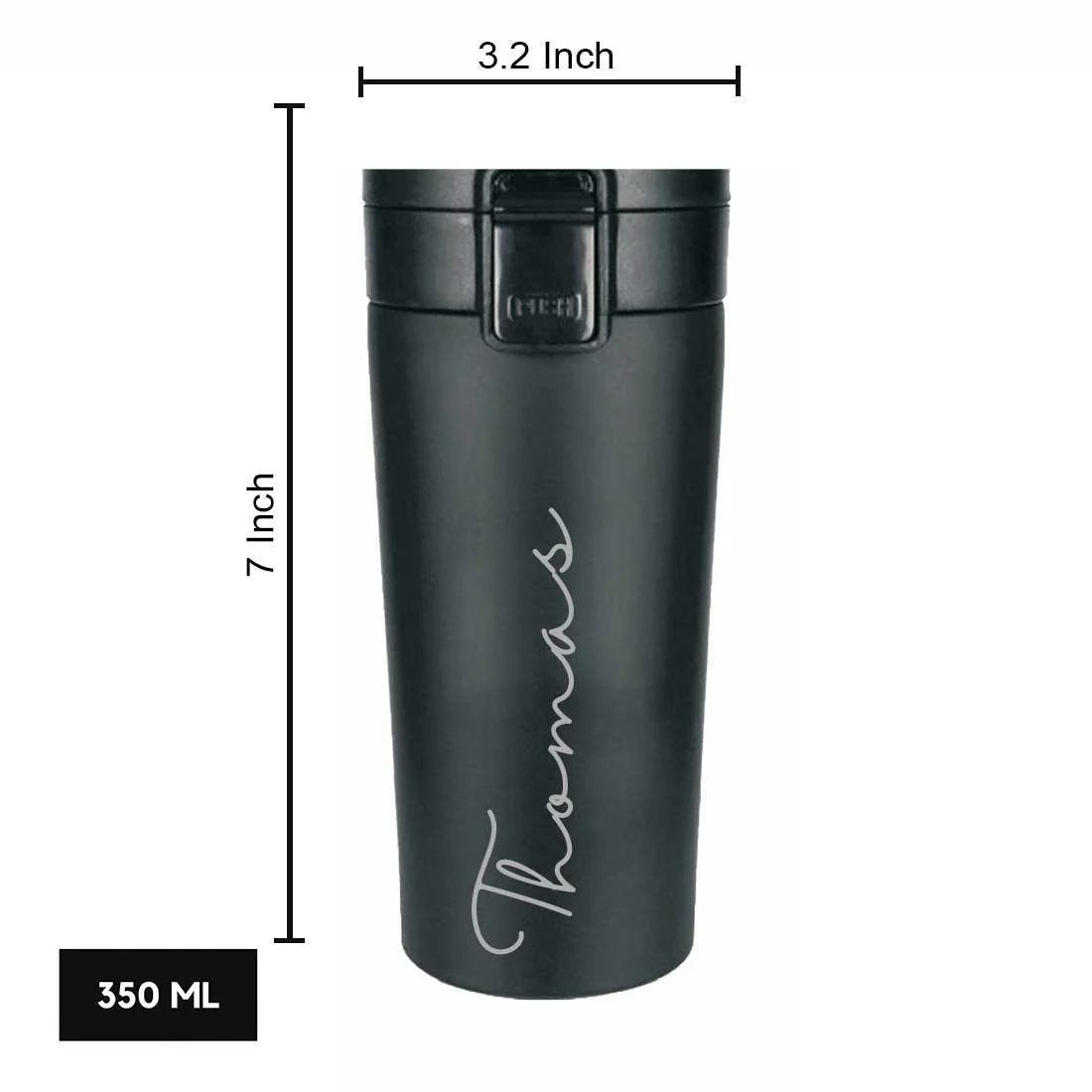 Personalized Travel Coffee Flask Sipper With Name Engraved - Calligraphy 380ML - Image 10