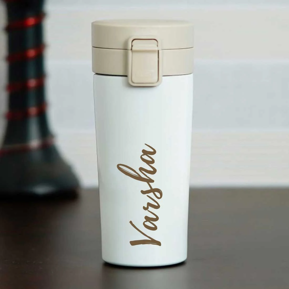 Personalized Travel Coffee Flask Sipper With Name Engraved - Calligraphy 380ML - Image 12