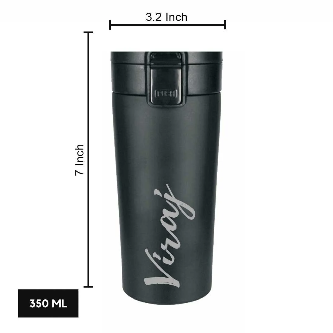 Personalized Travel Coffee Flask Sipper With Name Engraved - Calligraphy 380ML - Image 14