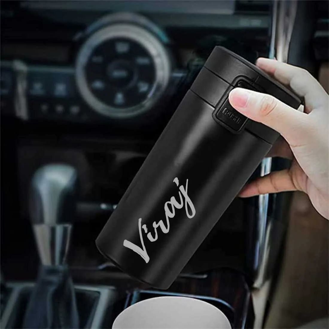 Personalized Travel Coffee Flask Sipper With Name Engraved - Calligraphy 380ML - Image 15