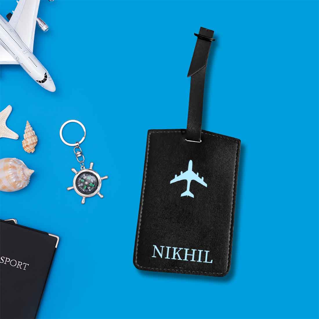 Personalized Travel Luggage Tags with Name PU Leather Suitcase Tags - ADD NAME - Image 3
