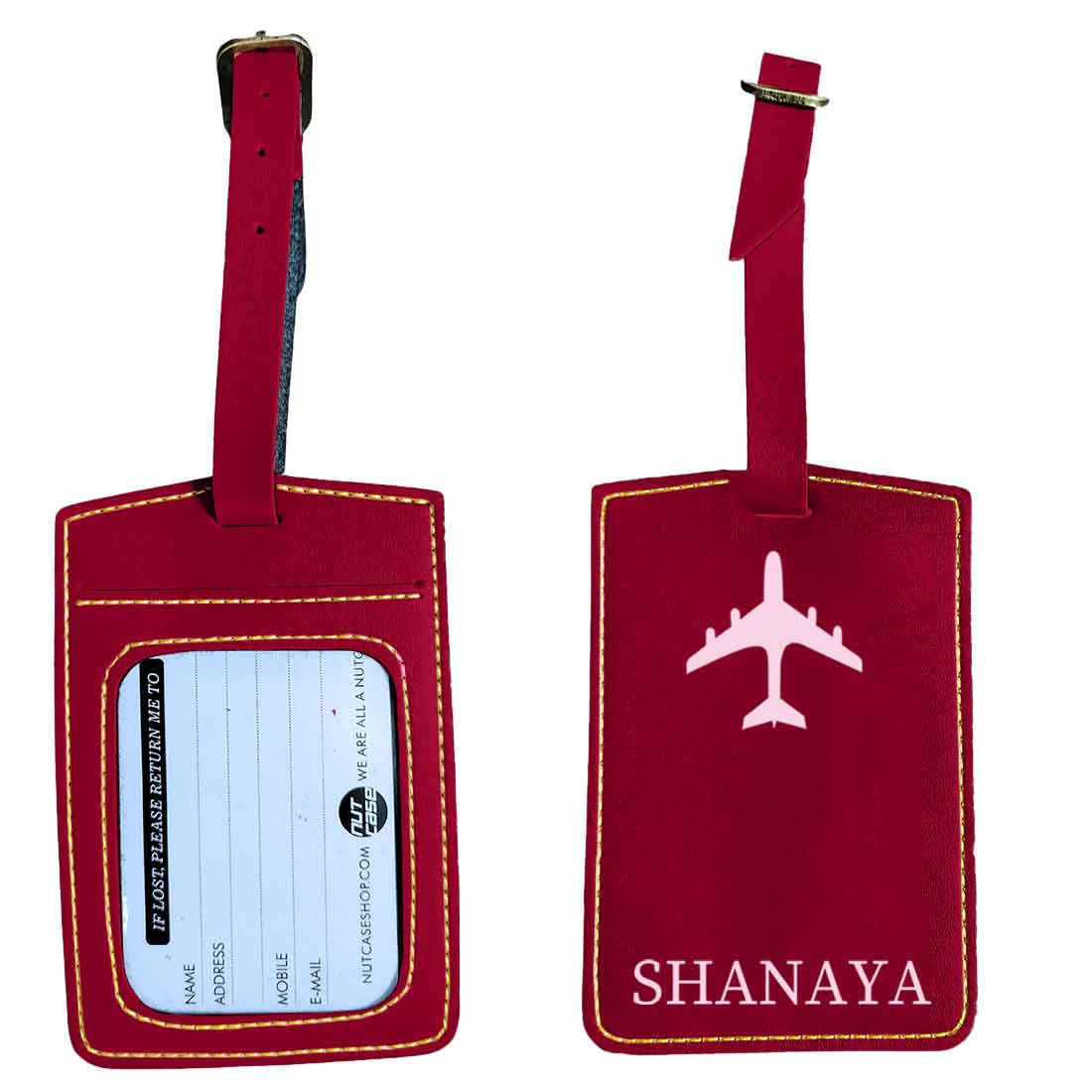 Personalized Travel Luggage Tags with Name PU Leather Suitcase Tags - ADD NAME - Image 4