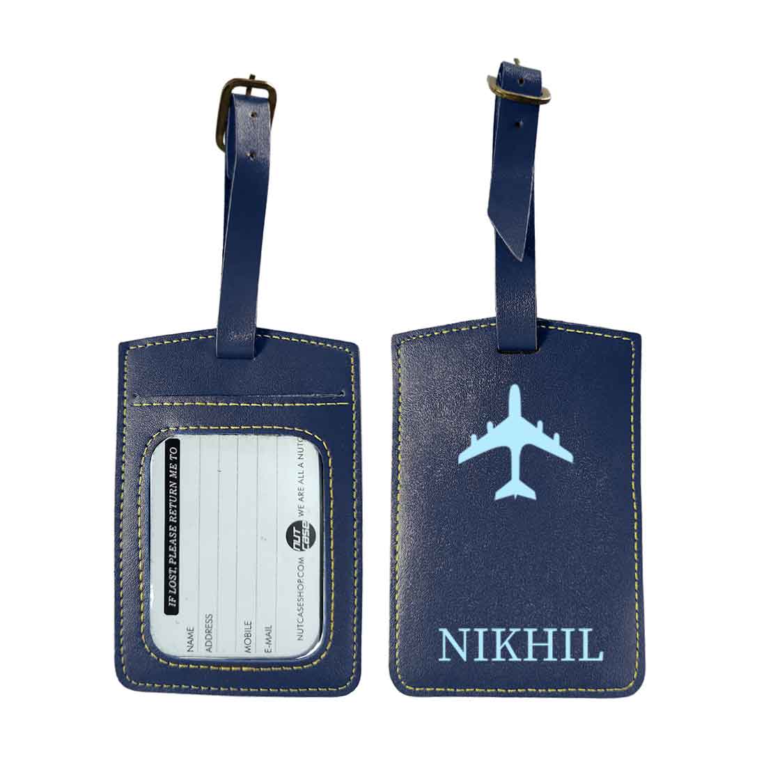 Personalized Travel Luggage Tags with Name PU Leather Suitcase Tags - ADD NAME - Image 7