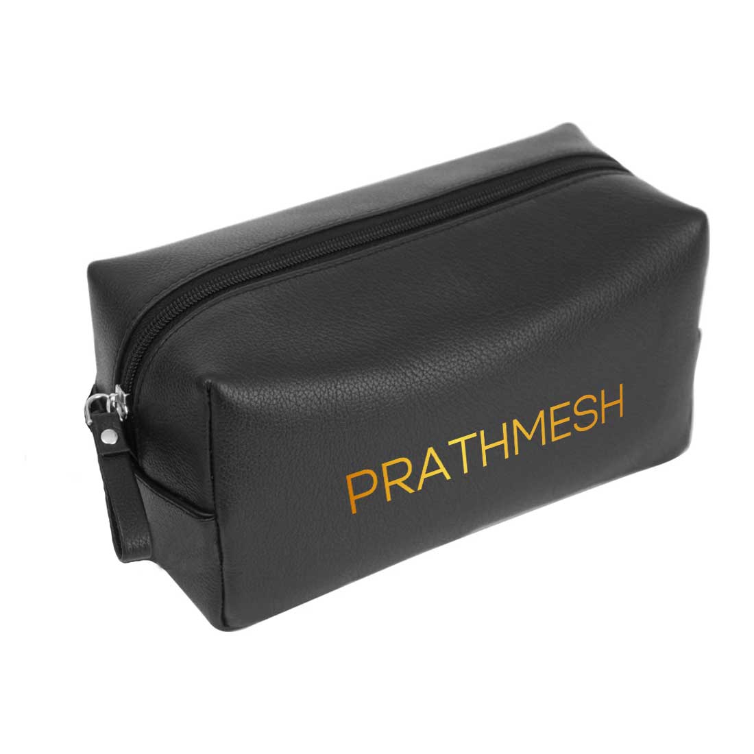 Personalized Travel Pouch for Men - Black Leather Travel Pouch - Image 10