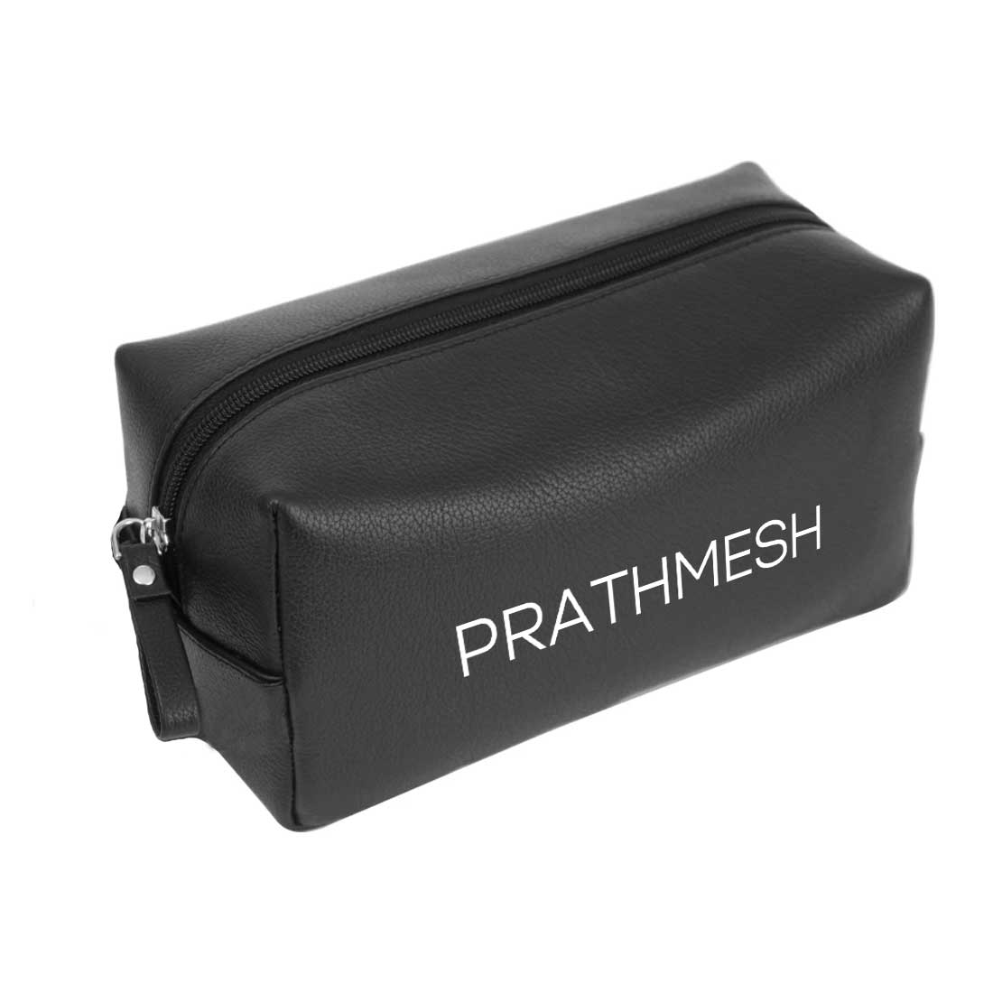 Personalized Travel Pouch for Men - Black Leather Travel Pouch - Image 4