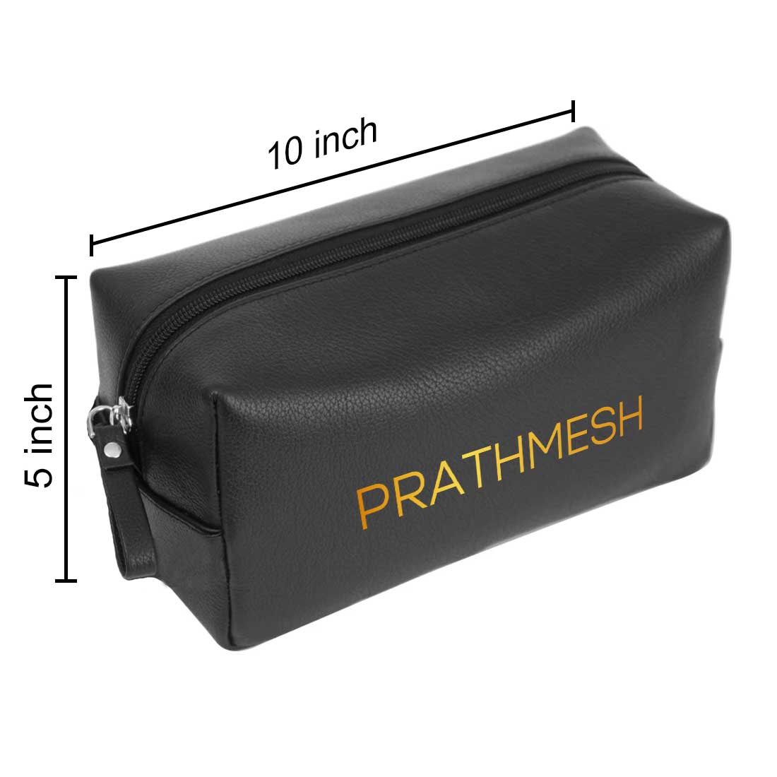 Personalized Travel Pouch for Men - Black Leather Travel Pouch - Image 9