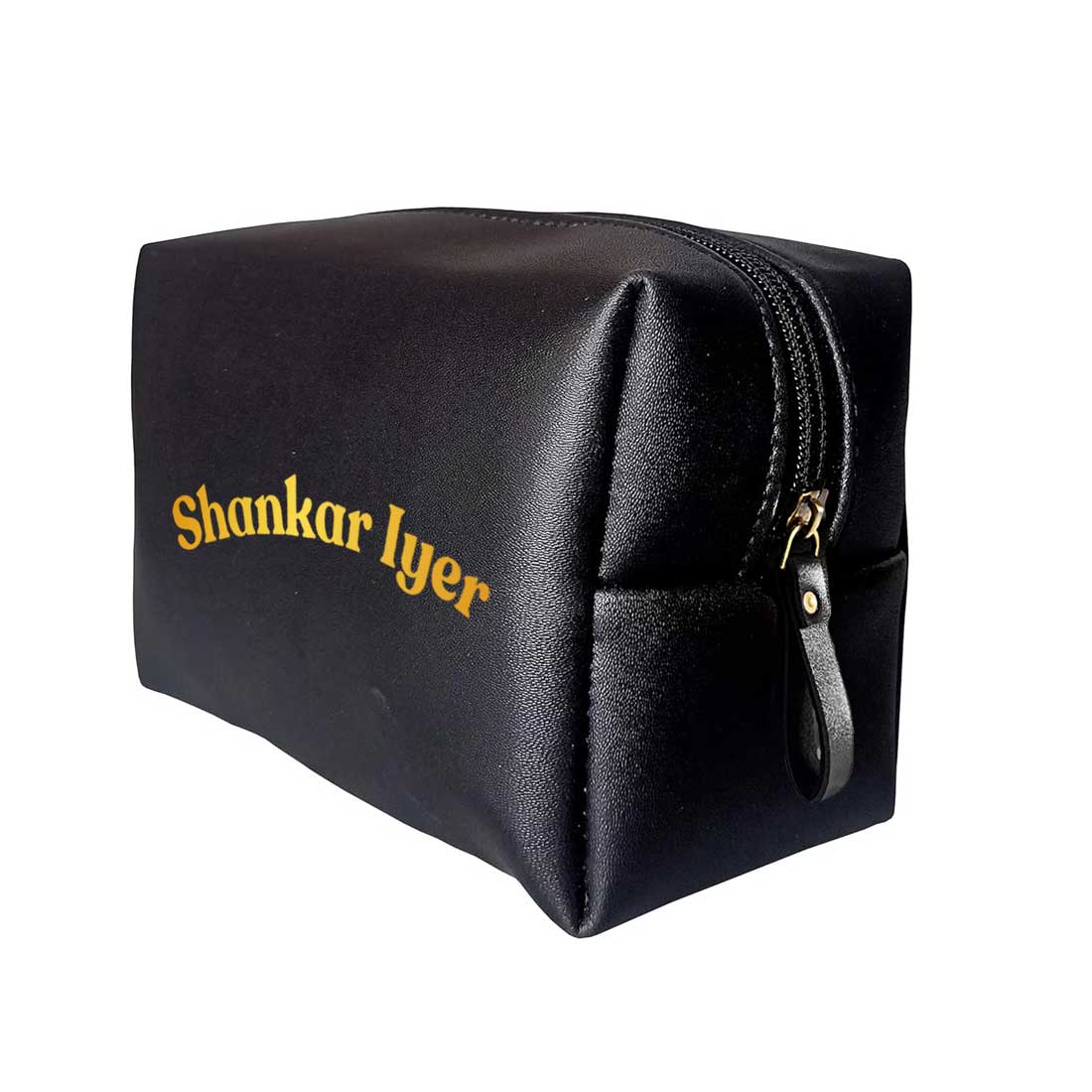 Personalized Travel Pouch Organizer - Faux Leather Toiletry Bag - Image 11