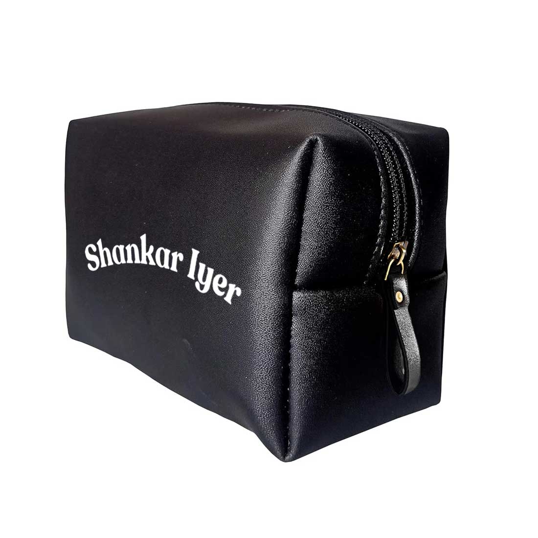 Personalized Travel Pouch Organizer - Faux Leather Toiletry Bag - Image 6