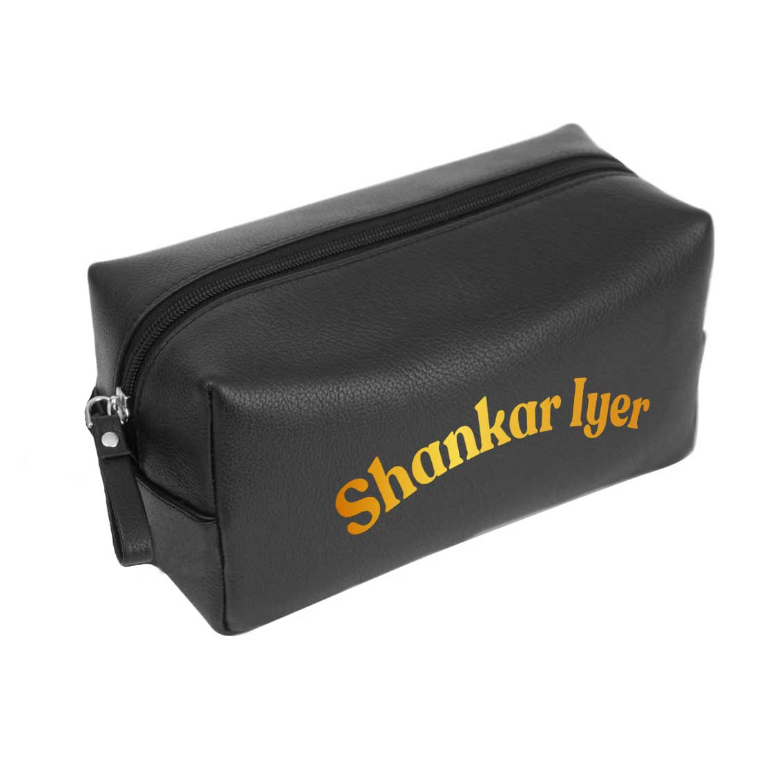 Personalized Travel Pouch Organizer - Faux Leather Toiletry Bag - Image 9