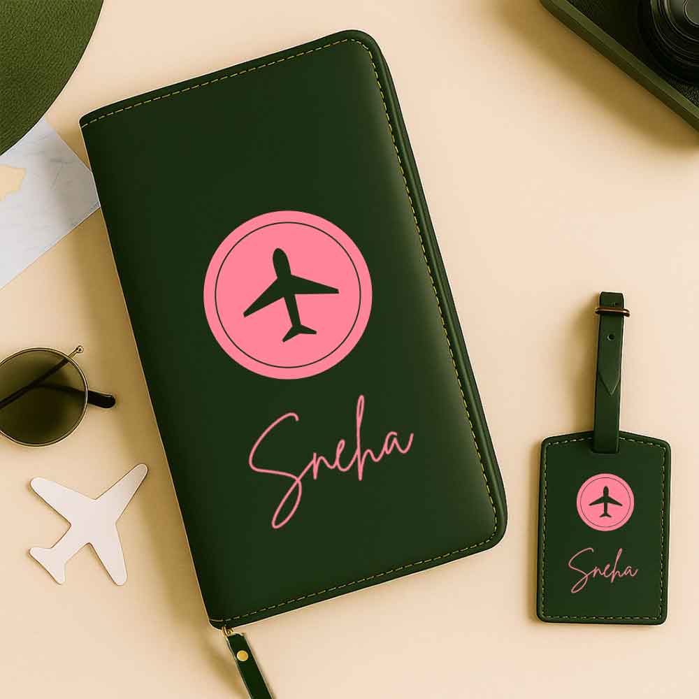 Personalized Travel Wallet with Card Slots & Luggage Tag Set - Image 13