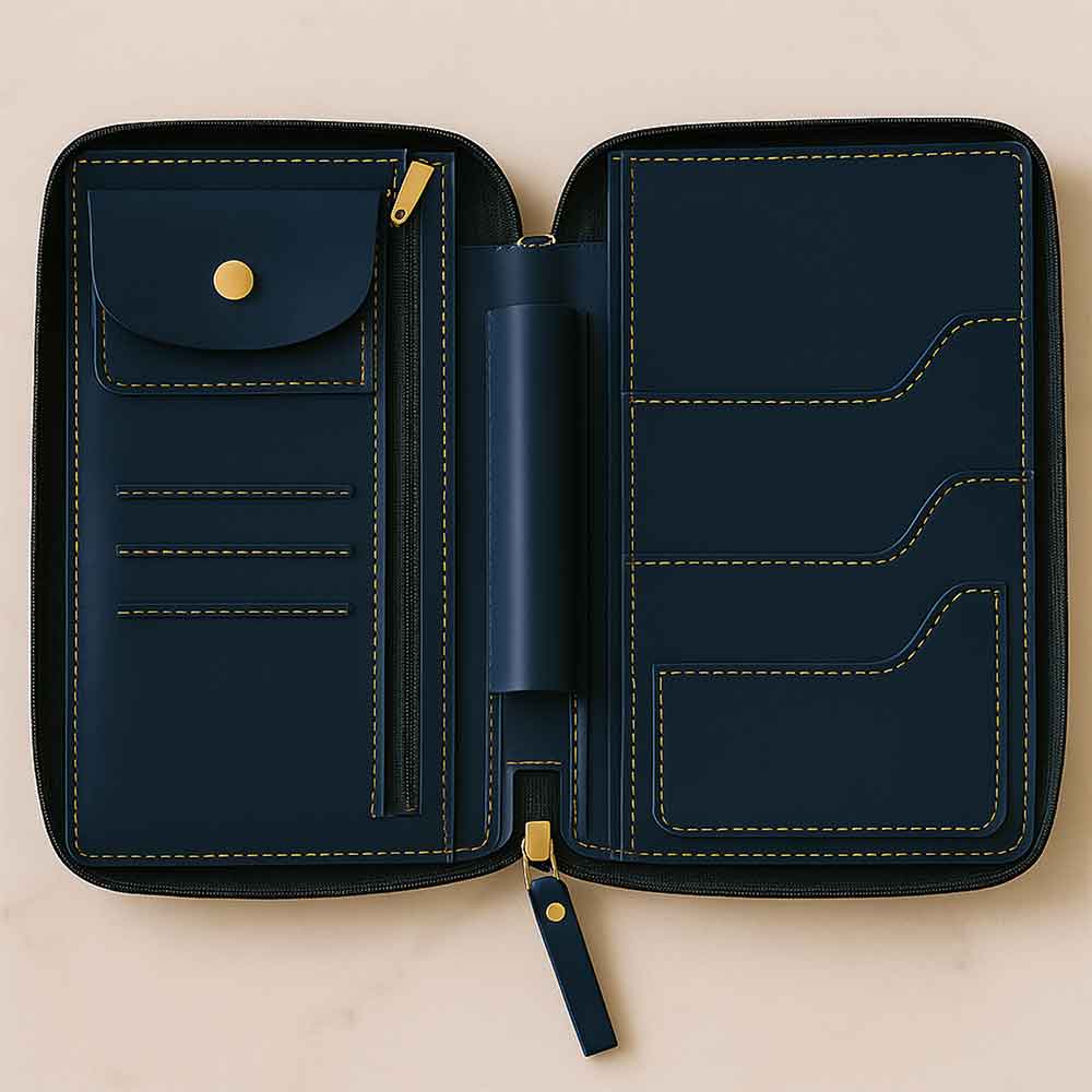 Personalized Travel Wallet with Card Slots & Luggage Tag Set - Image 15