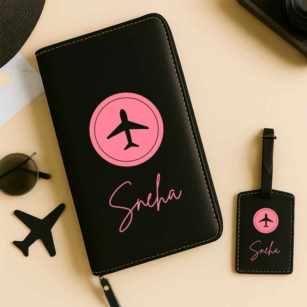 Personalized Travel Wallet with Card Slots & Luggage Tag Set - Image 6