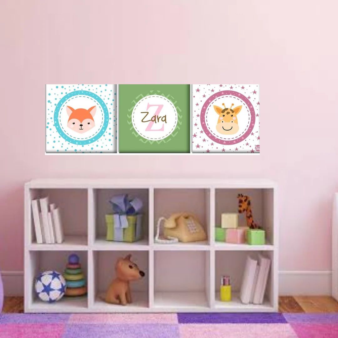 Custom Nursery Wall Art - Fox and Giraffe Face