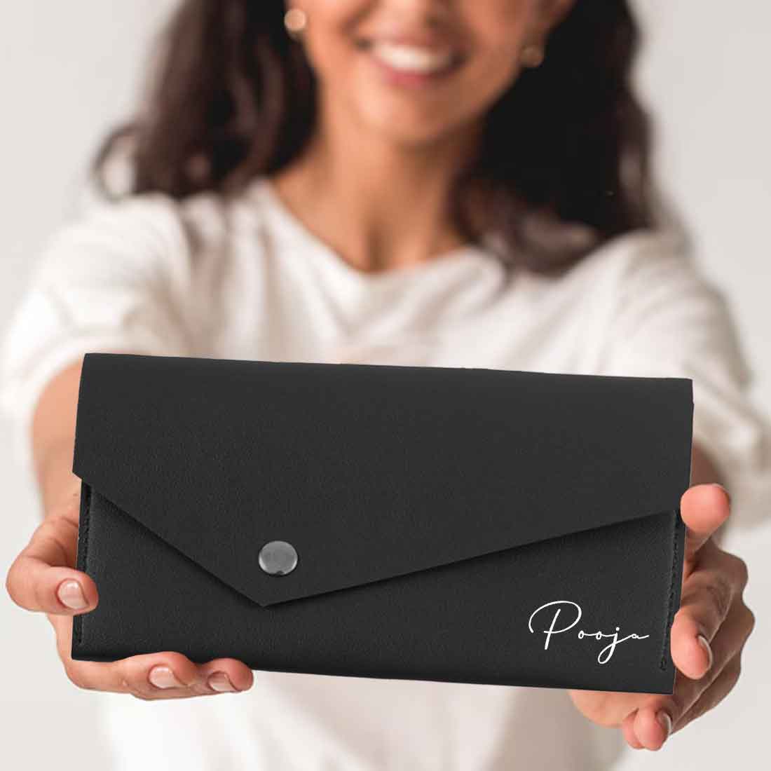 Personalized Wallet for Women-Envelope Clutch with Name - Image 2