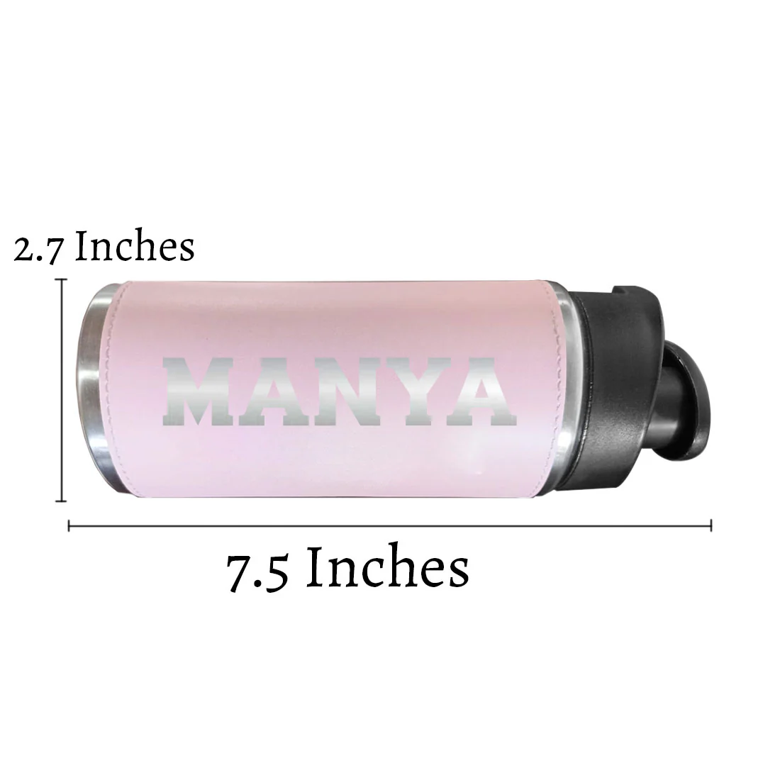 Personalized Water Bottle With Name - Stylish PU Leather Pink Sipper Bottle For Girls  (Gold & Silver) - Image 7