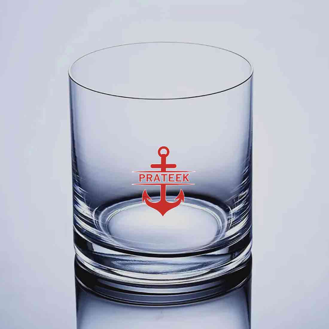 Personalized Whiskey Glass with Name - Colored Printed Alcohol Glasses