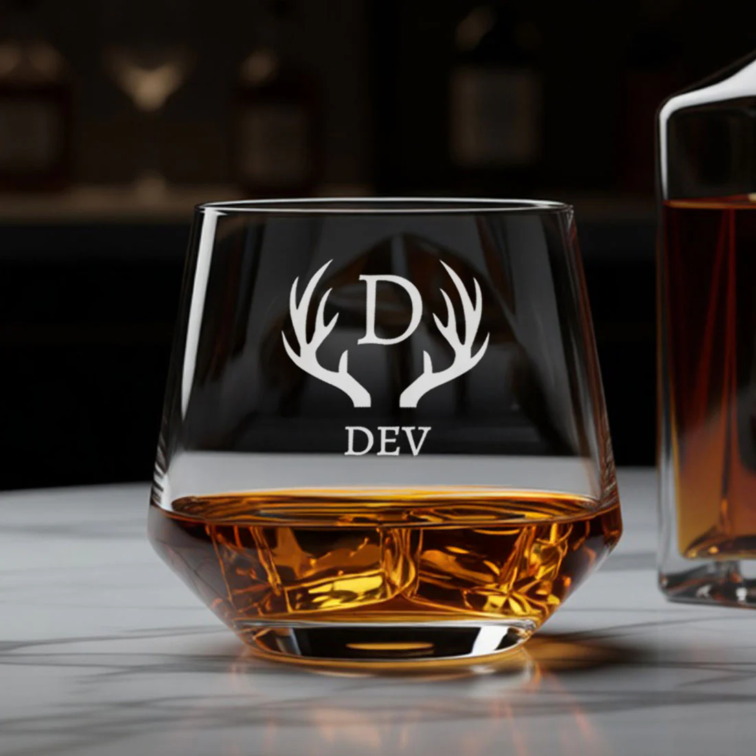 Personalized Whiskey Glass with Name Engraved Modern Scotch Glass & Luxury Gift for Men - Image 9