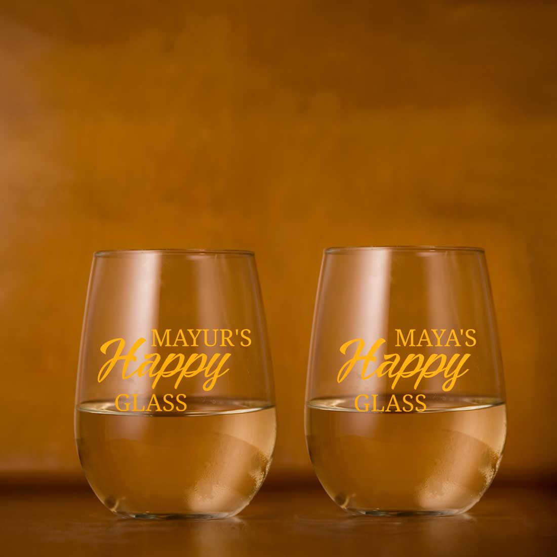 Personalized Stemless Wine Glasses Set of 2 With Gift Box Available in Black Pink Blue or Green Boxes - Image 11