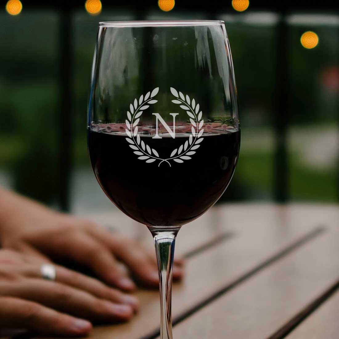 Personalized Wine Glass with Engraving Wine Glasses with Monogram - Floral - Image 4