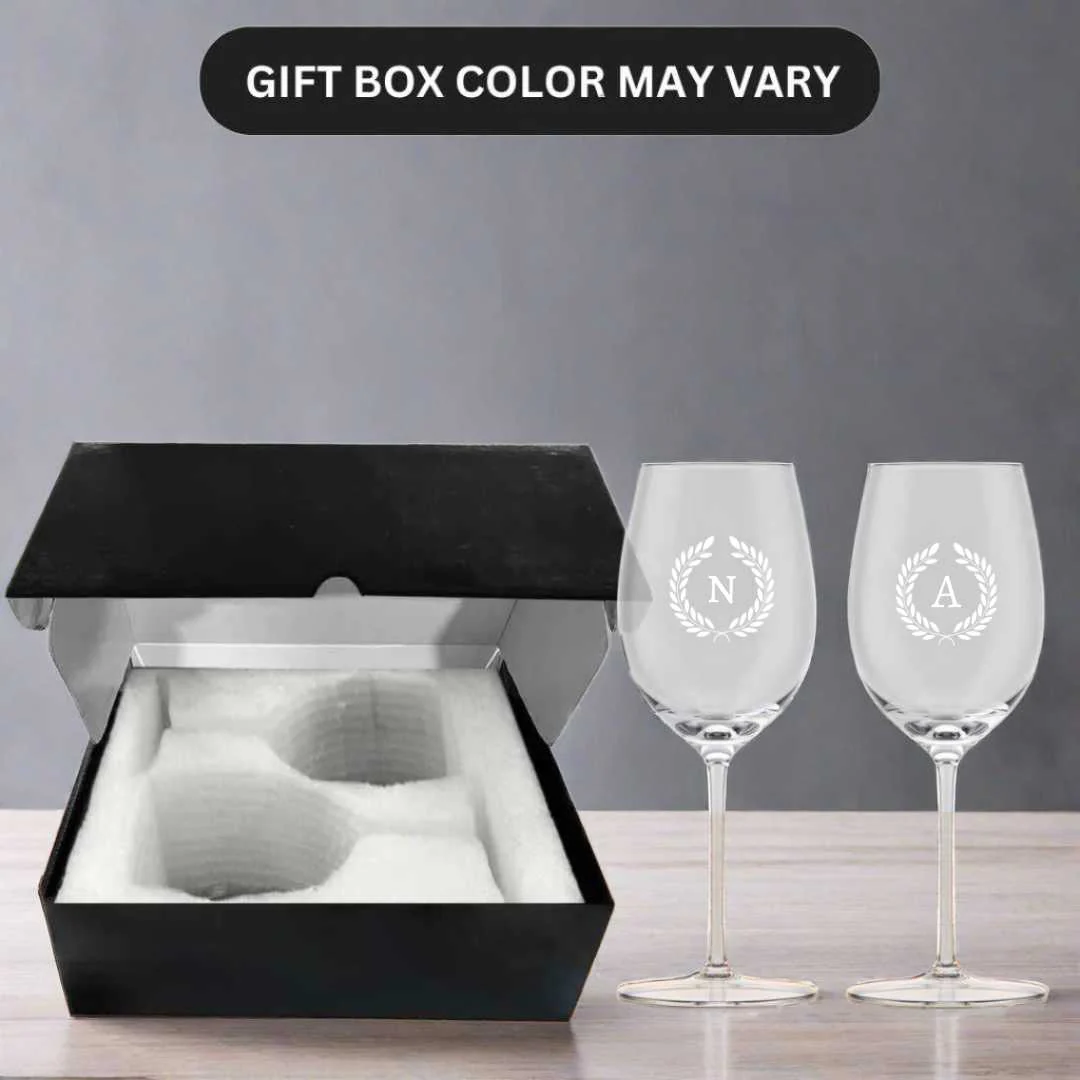 Personalized Wine Glass with Engraving Wine Glasses with Monogram - Floral - Image 5