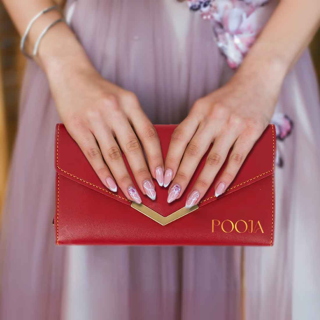 Personalized Women's Clutch Purse - Faux Leather Wallet for Women - Image 3