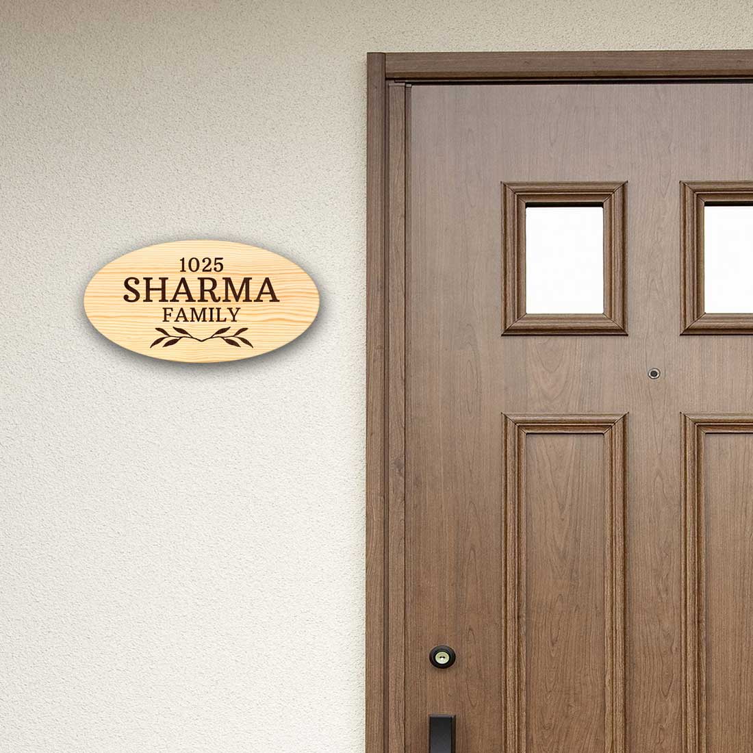 Personalized Wooden Name Plate for Home Bungalows - Classic - Image 2