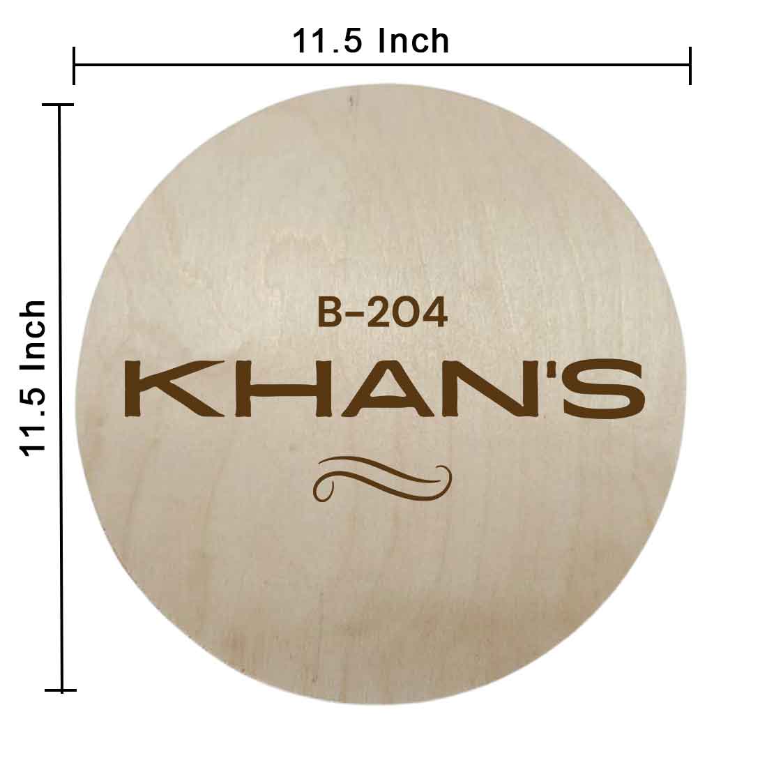Personalised Engraved Wooden Name Plates for Door Entrance Round Name Board - Image 6
