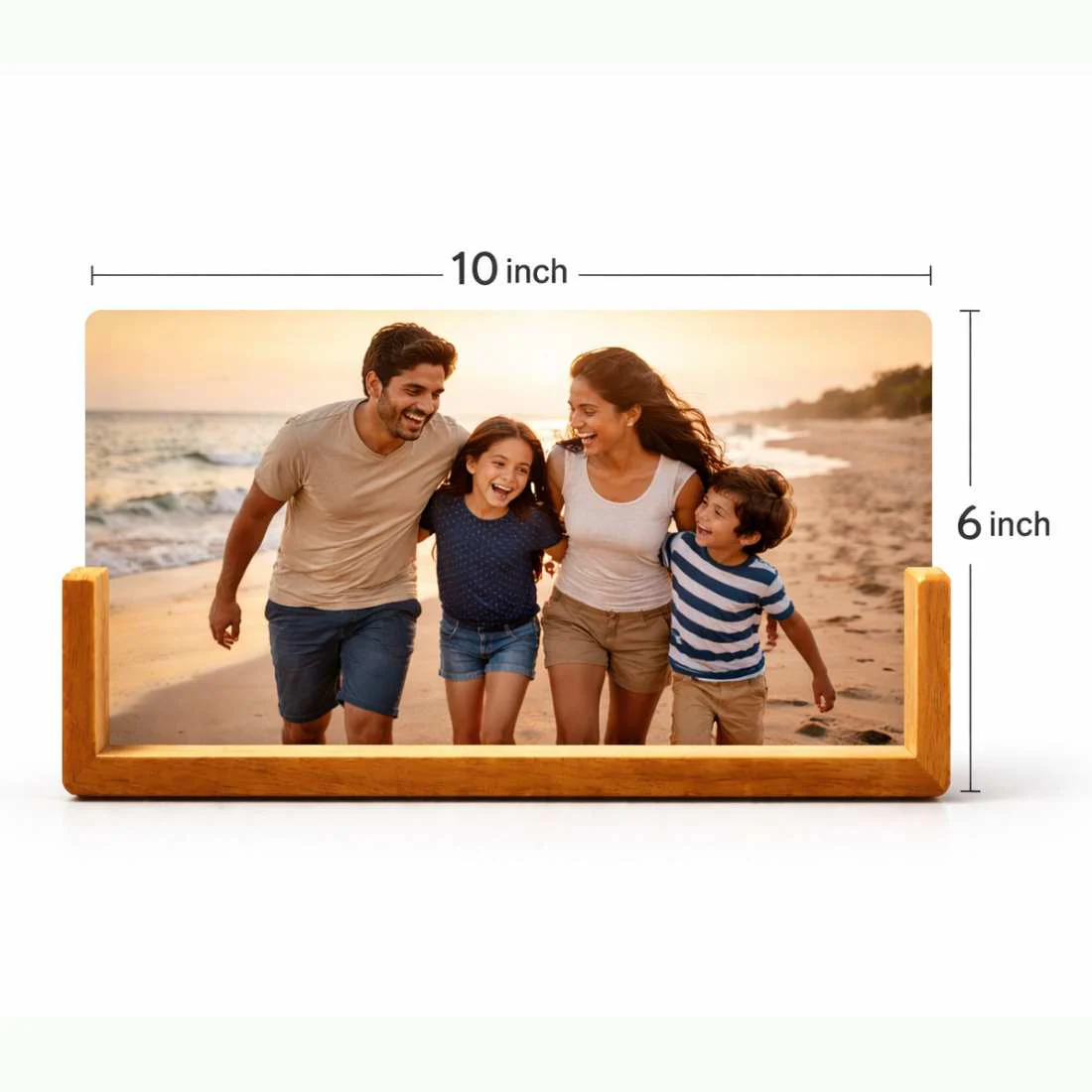 Picture Frame Light with Custom Photo – Wooden Base LED Lamp for Family & Wedding Memories - Image 3
