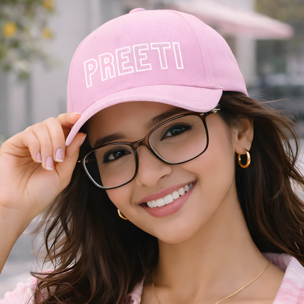 Pink Caps for Women Ladies - Add Name - Image 9