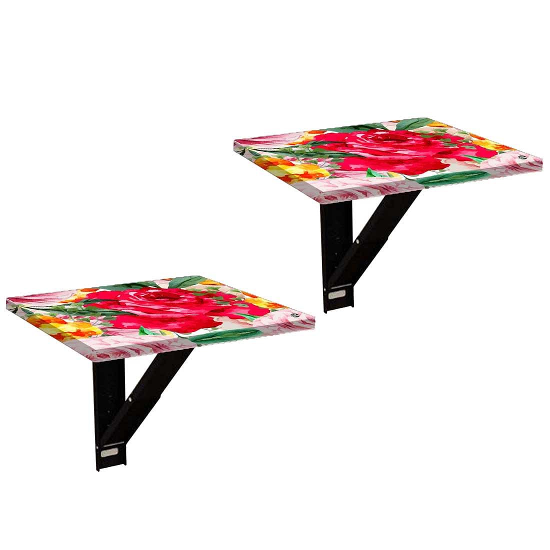 Folding Wall Hanging Side Table - Red Floral - Image 11
