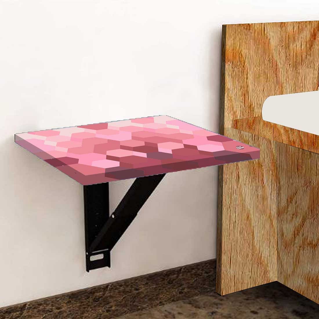 Bedside Table Foldable - Hexagon Pink Pattern