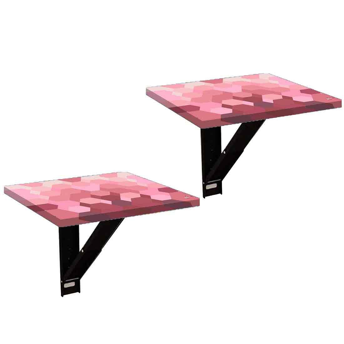 Bedside Table Foldable - Hexagon Pink Pattern - Image 2