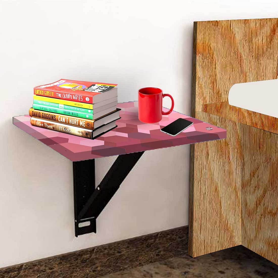 Bedside Table Foldable - Hexagon Pink Pattern - Image 3