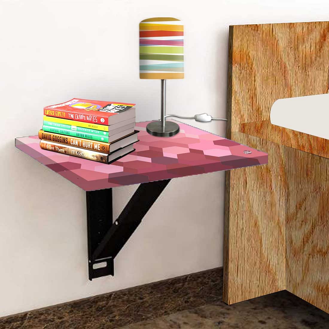 Bedside Table Foldable - Hexagon Pink Pattern - Image 4