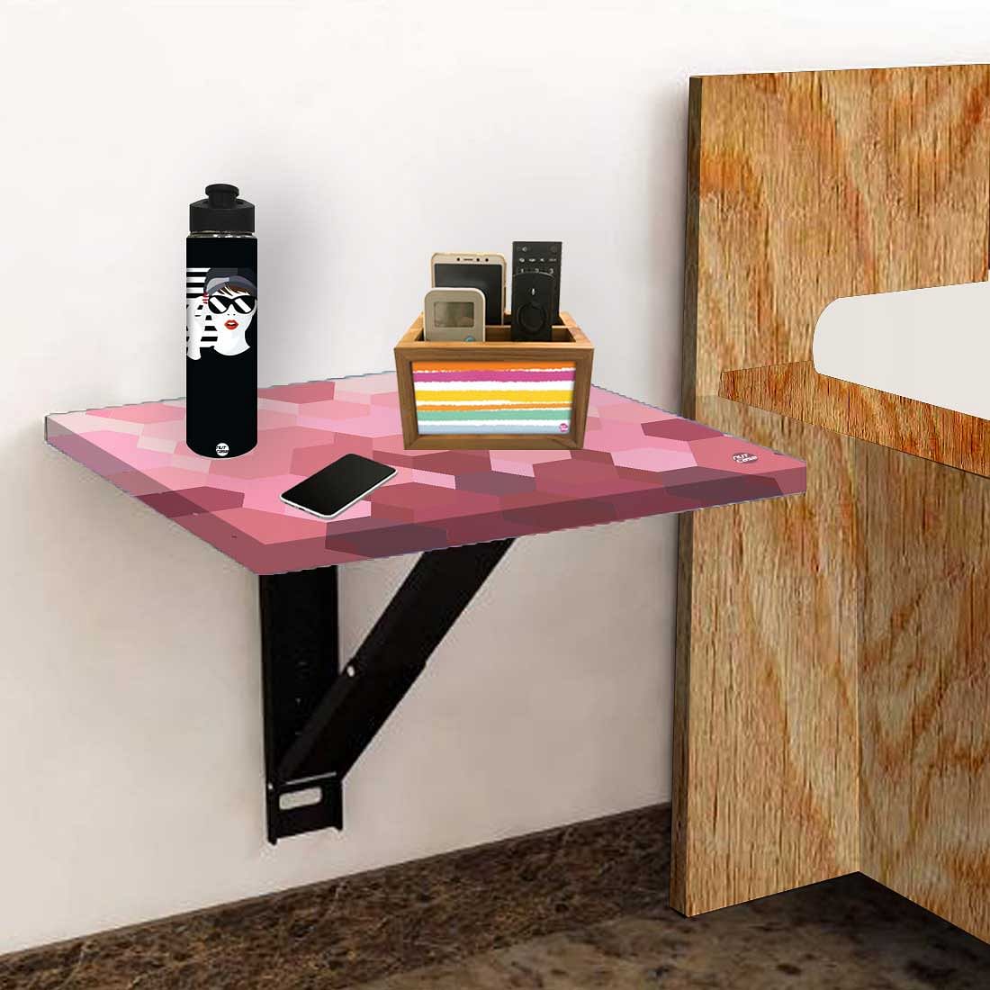 Bedside Table Foldable - Hexagon Pink Pattern - Image 5