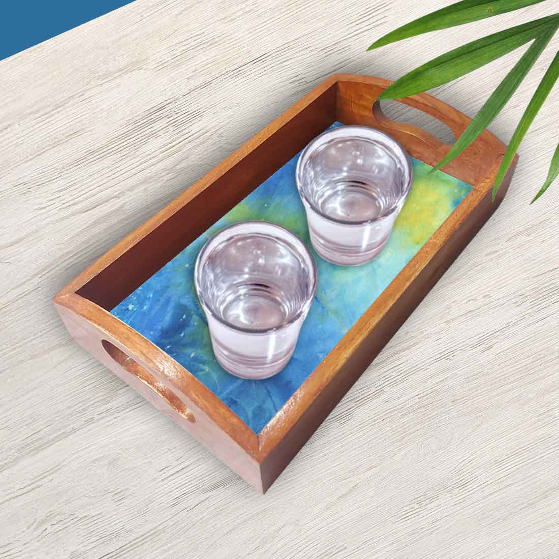 Rectangular Wooden Tray for Kitchen and Dining Use Set of 3 - Image 3
