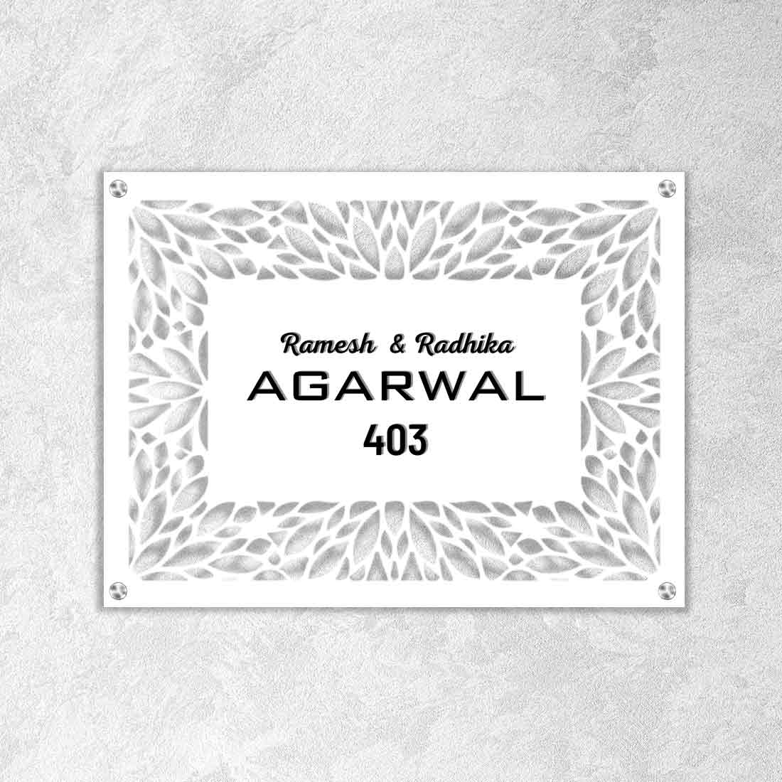 Premium Steel Name Plate Laser Cut Metal Nameplate Exquisitely Finished-Dance of Flowers - Image 2