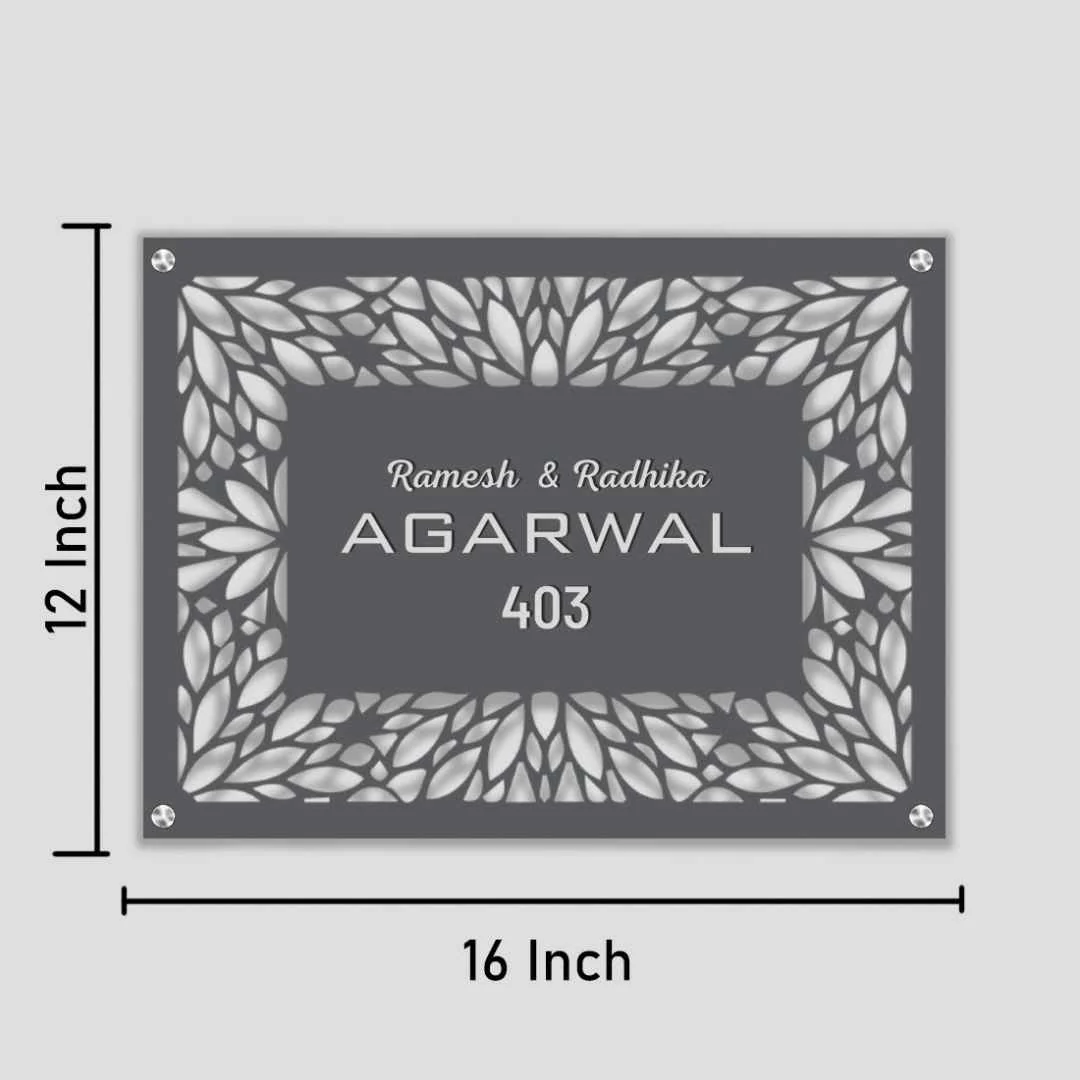 Premium Steel Name Plate Laser Cut Metal Nameplate Exquisitely Finished-Dance of Flowers - Image 6
