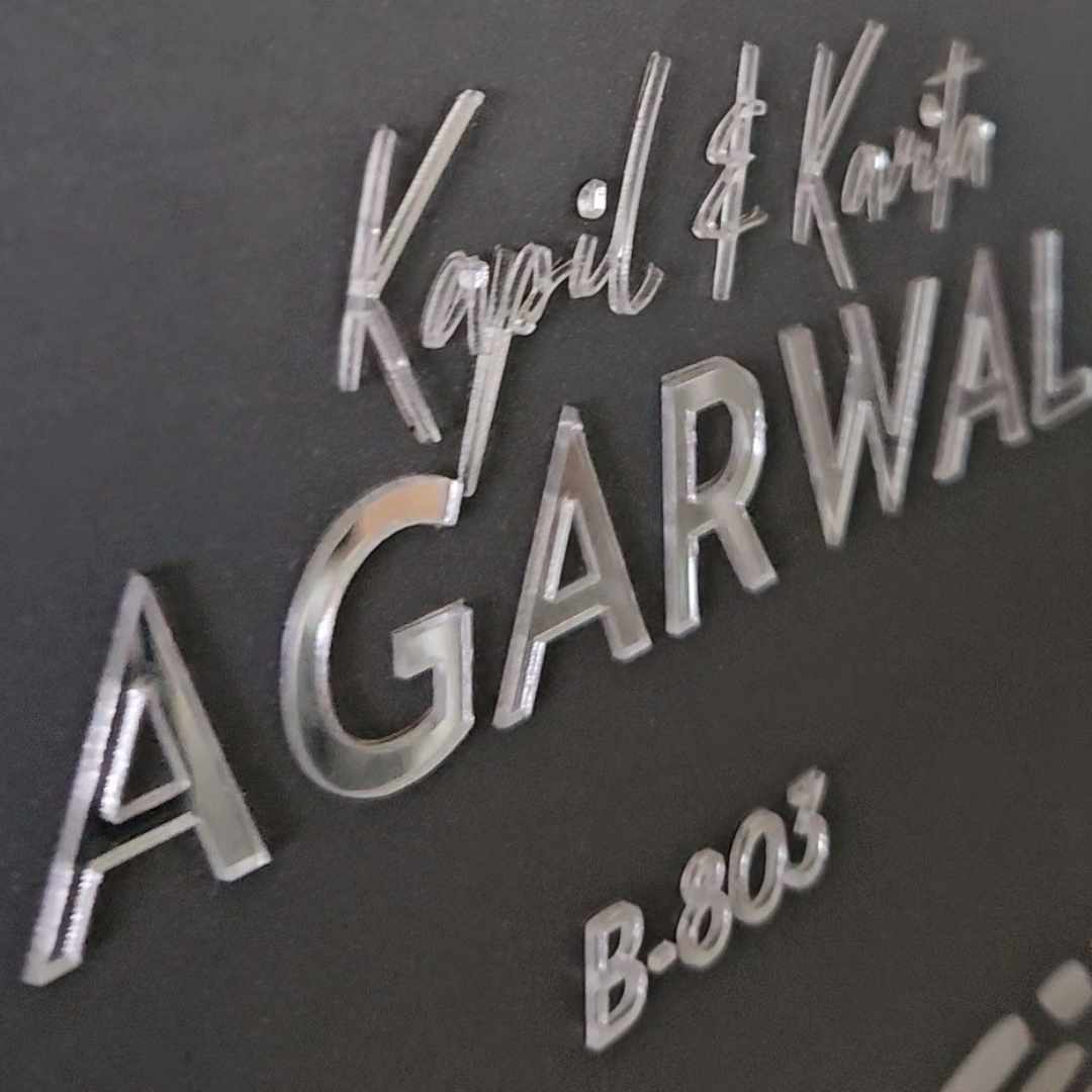 Premium Steel Name Plate Laser Cut Metal Nameplate Exquisitely Finished-Dance of Flowers - Image 8