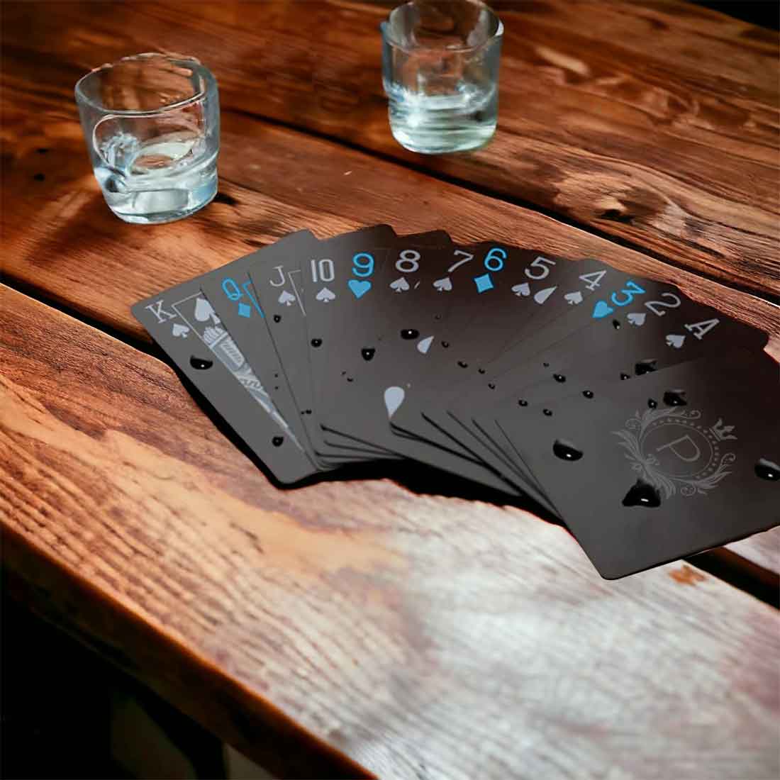 Premium Whiskey Glasses Set Diwali Gift – Personalized Glassware with Playing Cards - Image 3