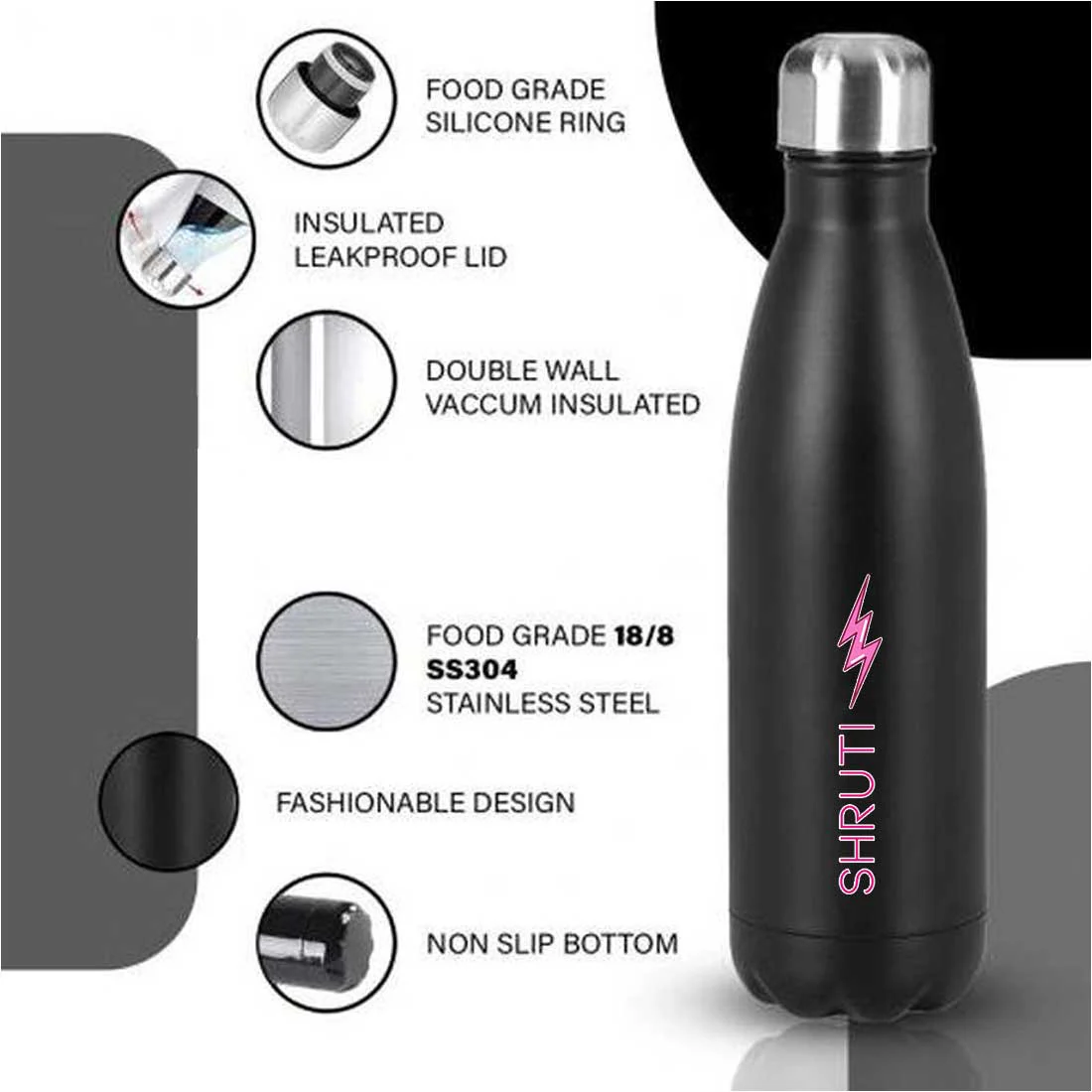 Print Name on Water Bottle - Stainless Steel Water Bottles 500ml - Image 12