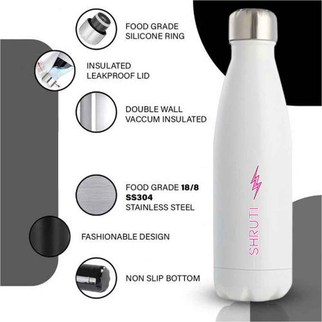 Print Name on Water Bottle - Stainless Steel Water Bottles 500ml - Image 8