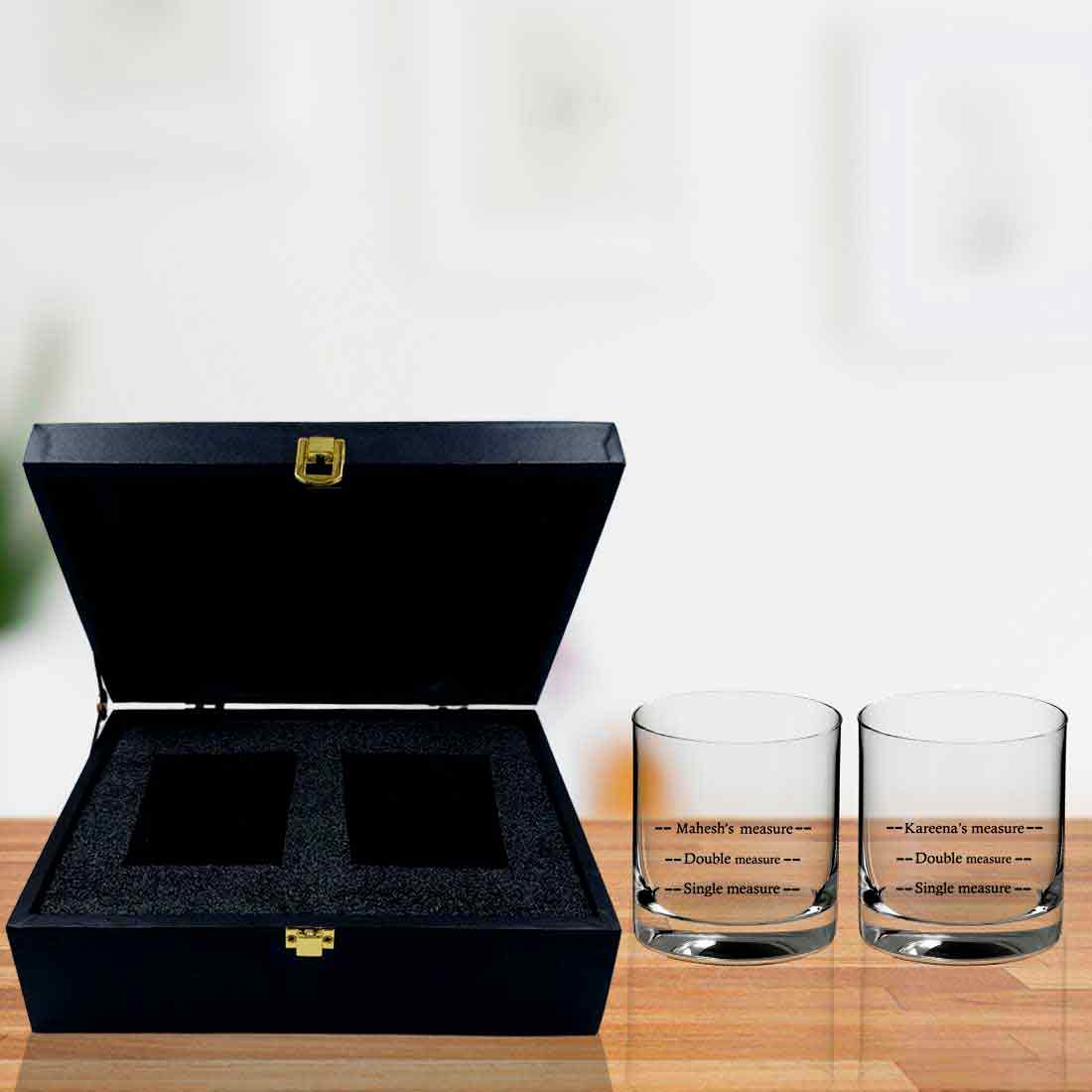 Personalised Printed Whiskey Glasses With Gift Box Available in Black Box - Image 2