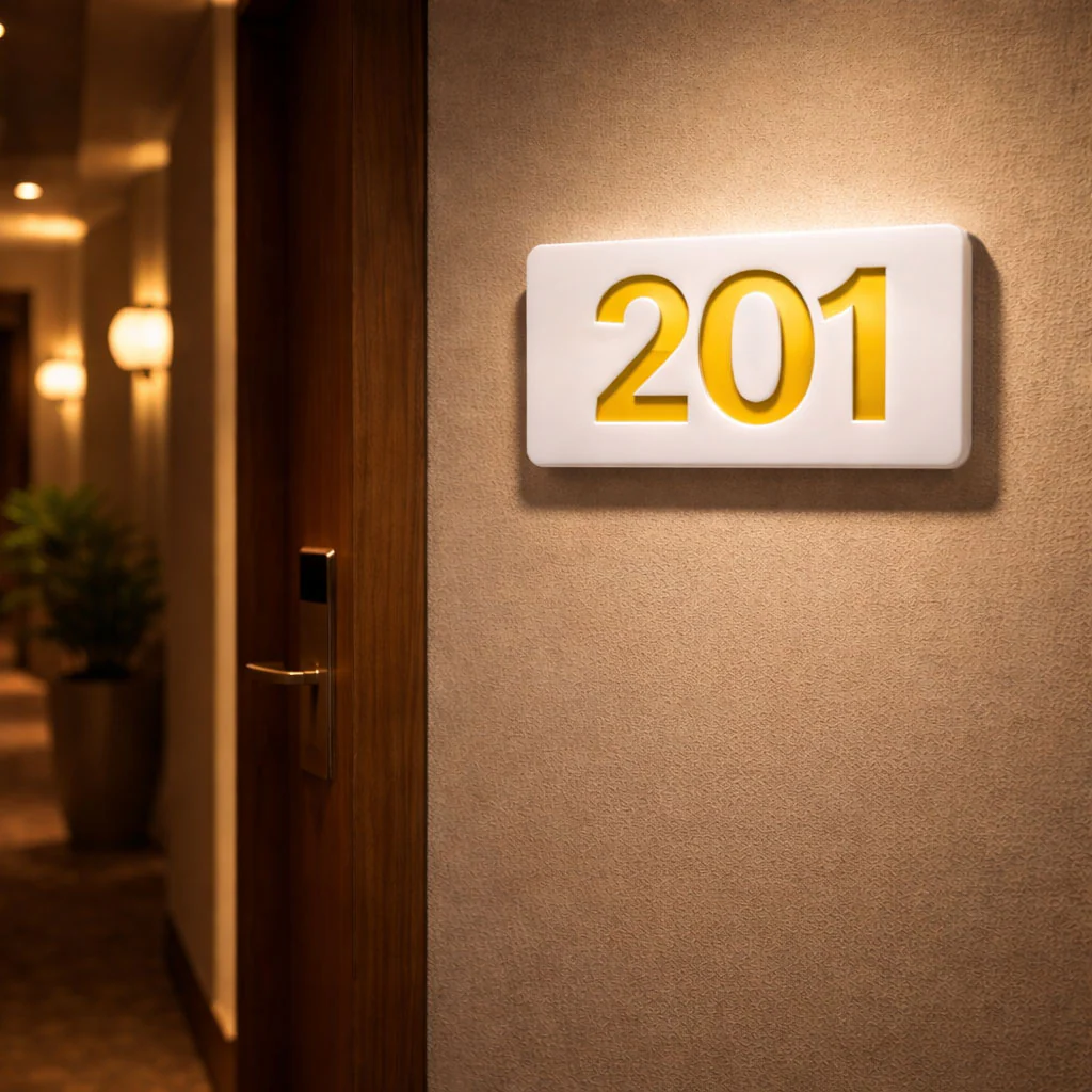 Professional Hotel & Villa Room Number Signs | Durable 3D Acrylic Room Number Board - Image 2