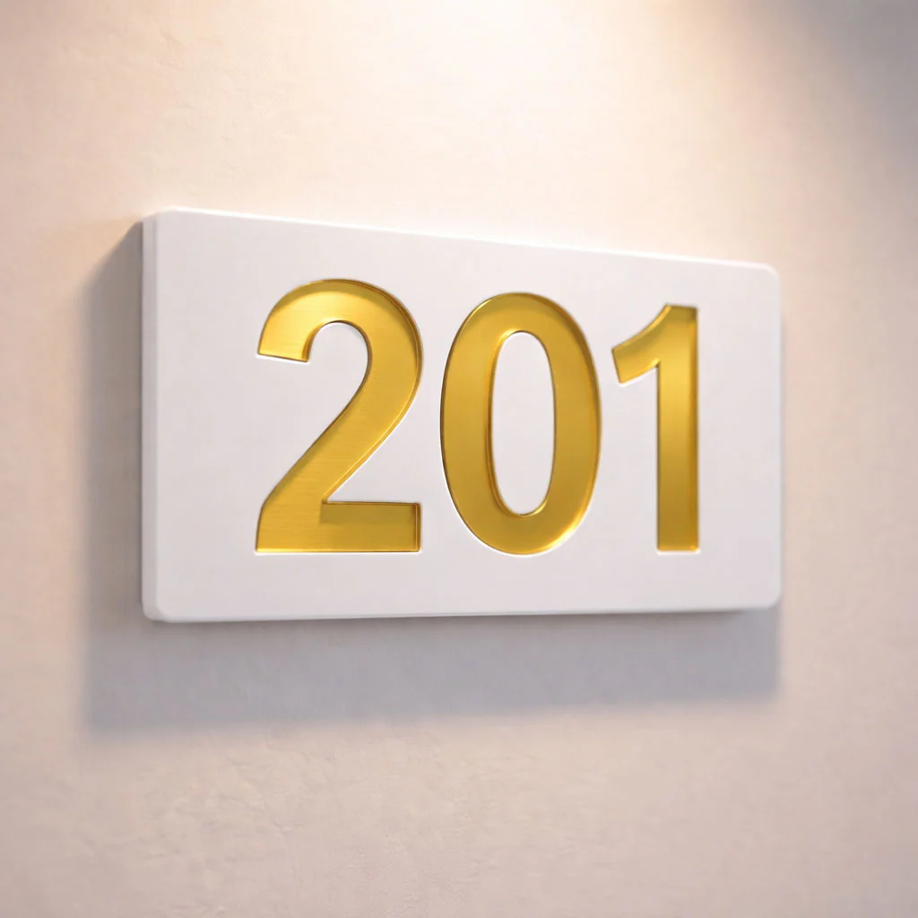 Professional Hotel & Villa Room Number Signs | Durable 3D Acrylic Room Number Board - Image 3